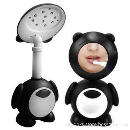USB-powered Cartoon Panda 10 LED Desk Lamp with Mirror